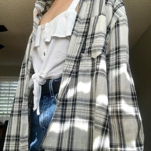 Black and white oversized flannel